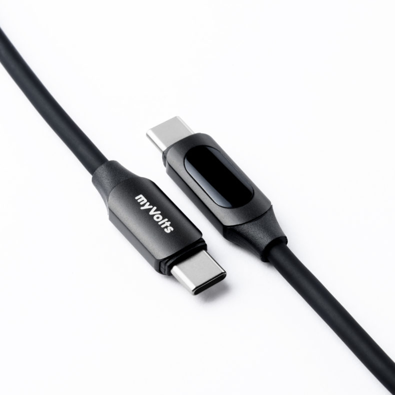 Step Up USB-C to USB-C PD Cable with LCD Power Meter, Liquorice Black – Bild 2