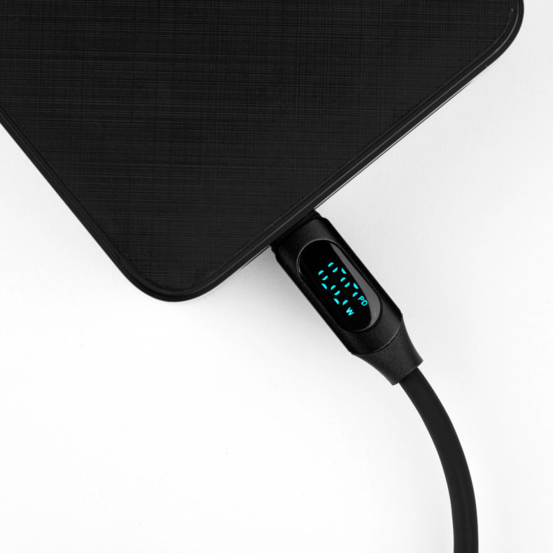 Step Up USB-C to USB-C PD Cable with LCD Power Meter, Liquorice Black – Bild 3